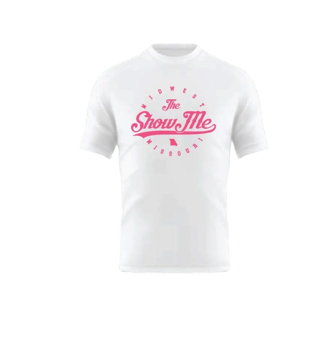 White and Pink Heavyweight Graphic T-shirt