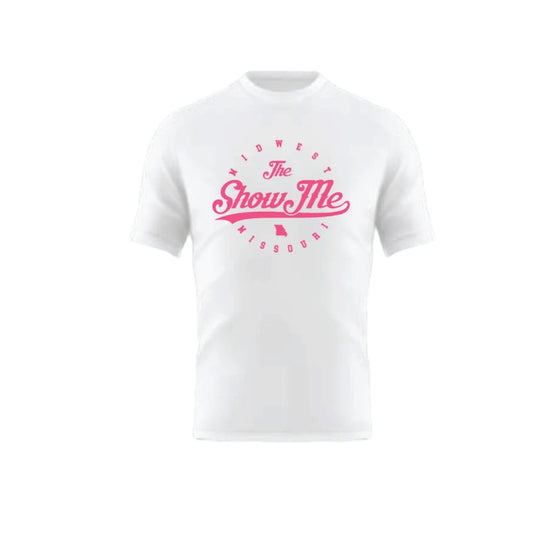 White and Pink Heavyweight Graphic T-shirt