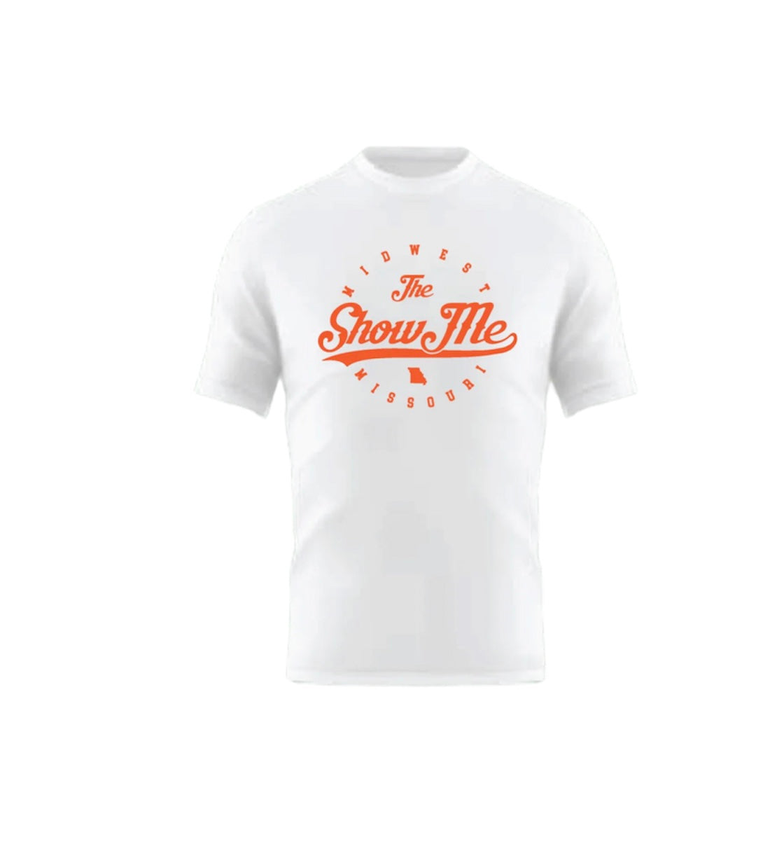 White and Orange(Glow) Heavyweight Graphic T-shirt