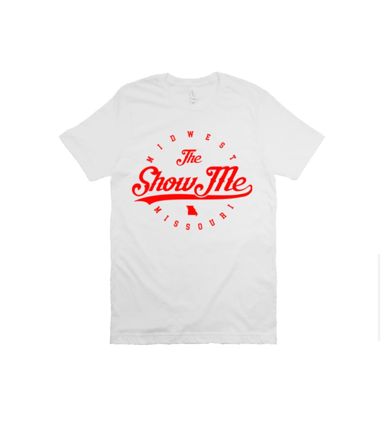 White and Red Lightweight Graphic T-Shirt